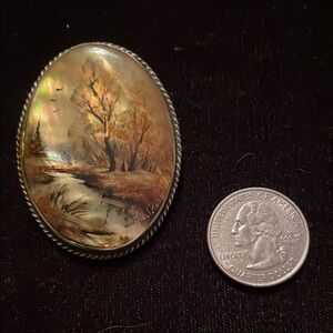 Vintage Oval Scenic Brooch